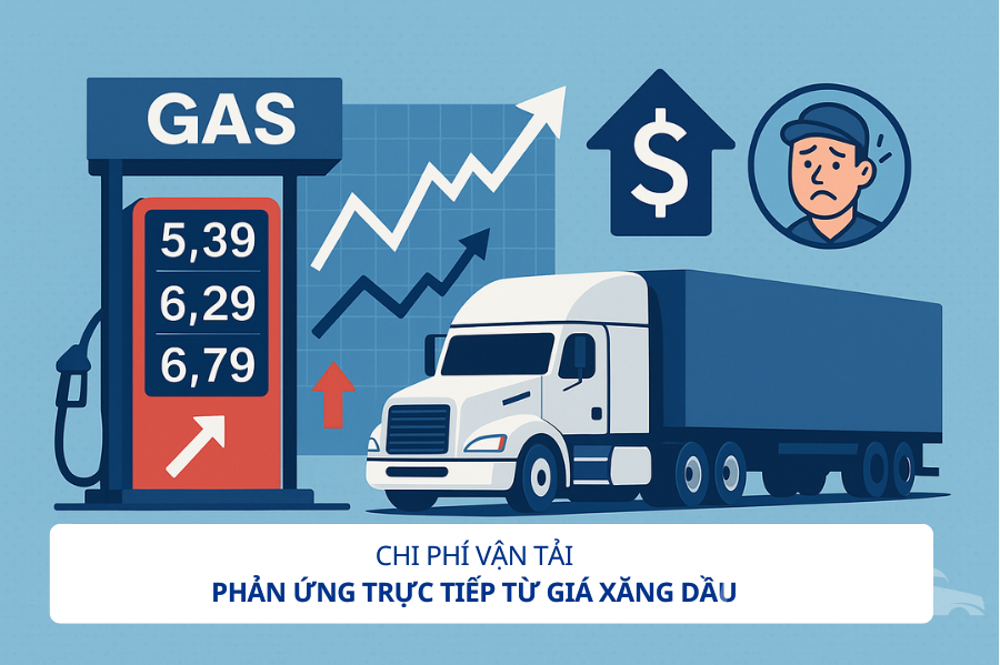 Chi phí vận tải tác động trực tiếp giá xăng dầu